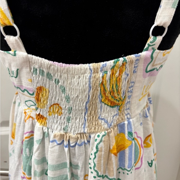 NWT Paper Heart linen blend Italian fruit and cocktail inspired print dress - S - Picture 6 of 16